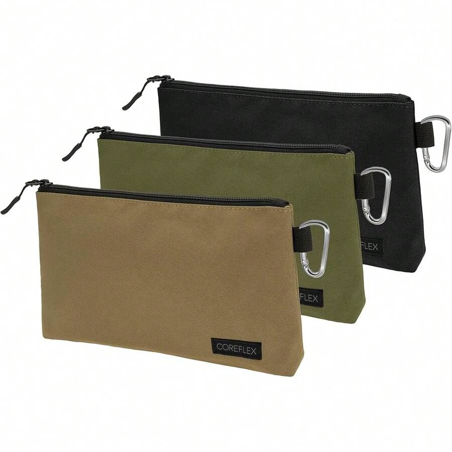 New Premium Tool Pouch Zipper Bag, All Tool Bag, Multipurpose Storage Pouch, Heavy Duty Flat Bottom Tool Bag YKK Zipper (3 Pack Medium 10inch) - 3 pack 10inch - View 1