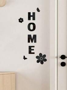 8 pièces Décoration murale acrylique 3D avec miroir et citations inspirantes pour l'entrée, le couloir, la décoration de la pièce. Autocollants personnalisables