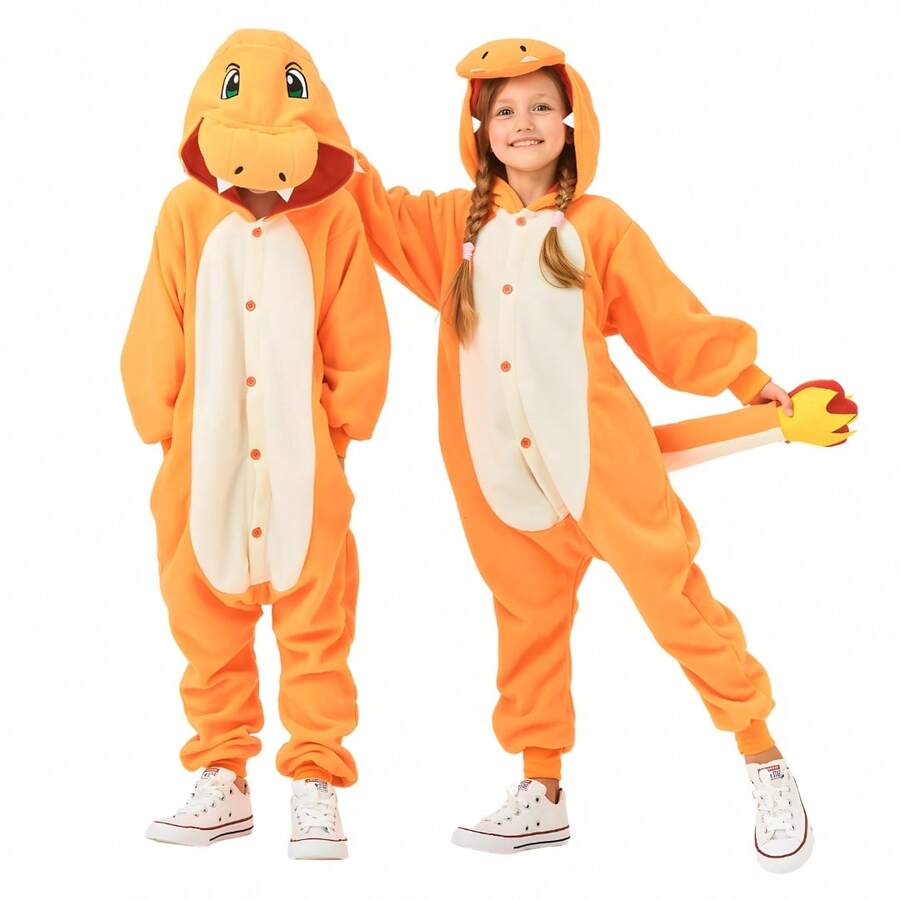 nerd hunters Lizard Children's Kigurumi With Hood And Zipper Costume For Boy And Girl, Gift