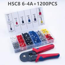 Ensemble de pinces à sertir à cliquet auto-ajustables AWG23-7, contenant 320/800/1200/1900 pièces de bornes et de connecteurs