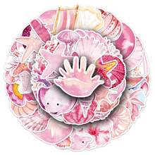 50/100 peças Adesivos de animais marinhos rosa, adequados para decoração de superfície de telefone celular e computador, adesivos estéticos para álbum de recortes, diários, garrafas de água, laptop, kit de material de scrapbooking, adesivos a prova d'Água de vinil para adultos, suprimentos escolares, volta às aulas - Multicolorido - Visão 6