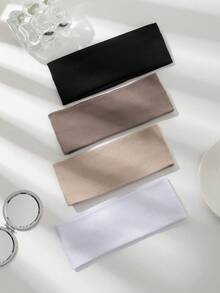 4条/1条装女士运动纯色头带，材质柔软，适合瑜伽、健身、羽毛球等运动，可作发带、头巾、吸汗带、发饰，秋冬季节女士度假装扮的理想选择，优雅围巾，柔软头巾。 - 白色 - 查看 4