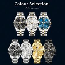 OLEVS. OLEVS Watches For Men Business Dress Luxury Casual Chronograph Multifunction Analog Quartz Stainless Steel Waterproof Luminous Moon Phase Date Men Wrist Watches Reloj Para Hombre - 金色 - 查看 8