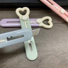 1pc Mini Mini Cute Cartoon Paper Knife Unpacking Express Knife Box Opener Portable Art Knife For Students - Purple - View 4