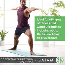 Esterilla de yoga premium  Essentials con correa de transporte para esterilla de yoga (72"L x 24"W x 1/4 pulgada de grosor) - Negro - - Ver 7