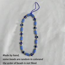 1 pieza Cordón para smartphone de cerámica suave con cuentas de ojo azul y ojo maligno de moda, adecuado como regalo para cualquier festividad