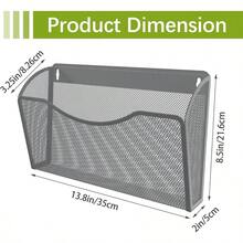 EasyPAG Mesh Wall File Organizer Vertical Mounted Single Pocket Holder For A4 Letter Size Files RustProof Metal Organizer For Office Home School Silver