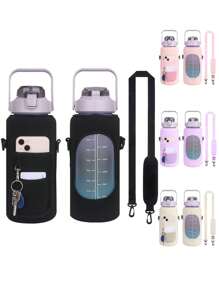 1PC HQ SBR Diving Material 40OZ Outdoor Sports Water Kettle Cover, Anti Slip Cup Cover That Can Cross The Water Bottle Bag Diagonally, Travel Essentials