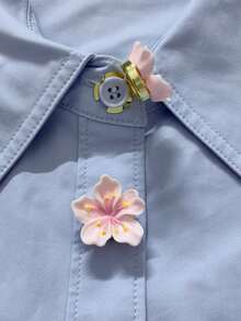 2 件衬衫纽扣套花朵袖扣套花朵袖扣夹纽扣适用于礼服婚礼礼服装饰纽扣服装配饰礼品 - 花 - 查看 5