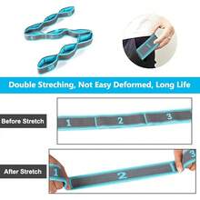 Correa elástica para yoga, correa elástica para estirar, multibucle para fisioterapia, pilates, yoga, ejercicio de danza y gimnasia y banda elástica flexible para pilates - Azul - Ver 4