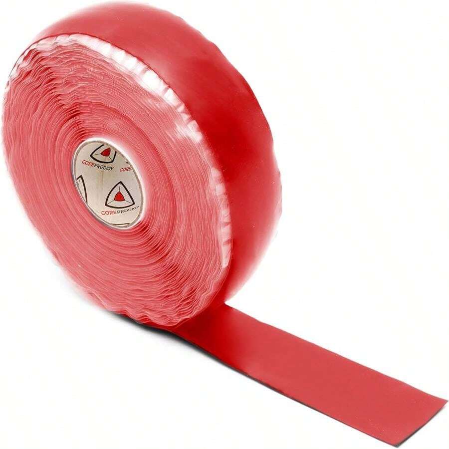 Cinta antideslizante de goma de silicona Core Prodigy Fusion para barras de dominadas, barras, mancuernas, equipos deportivos y de gimnasio, y herramientas - Rojo - Ver 1