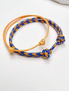 2 Stücke bunte Nylonseil gewachste Faden Armbänder, modisch verstellbar peruanisch geknüpftes gewebtes Armband für Alltag & Feiertage