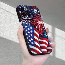 Fireworks American Flag Pattern Phone Case With A Premium Matte Feel, Newly Popular, Full Lens Protection, Shockproof, Drop-Resistant, And Fingerprint-Proof Phone Cover Suitable For Iphone 16/15/14/13/12/11/X/XR/XS/8/7/SE Mini Plus Pro Max Series - màu đen - Xem 6