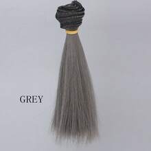 1pc Straight Doll Wig, High Temperature Fiber Wig For DIY BJD, Short Straight Wig, Black And Multicolor, 15cm - Multicolor - View 10