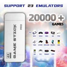M15 Retro Game Stick, 4K HD-MI Output & Wireless Controller Plug And Play Video Game Console With 20000+ Games For PS1 NES GBA Arcade Games, Arcade Game Console