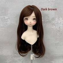 1pc BJD Doll Wig, MJD Doll Wig, SD Doll Wig 3/4/6 Inch Bangs Soft High-Temp Fiber Hair Blank For DIY Cotton Doll Making, Realistic Fantasy 60cm Wig With Inside-Curled Bangs