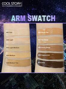 coolstory 30毫升控油遮瑕膏，持久妆效，1支装，全效遮瑕，防水粉底，提亮肤色，遮盖黑眼圈，哑光妆效，BB霜，气垫BB霜，CC霜，自然遮瑕，防晒，持久妆效，色彩校正，保湿控油，防水哑光遮瑕粉底，理想礼物