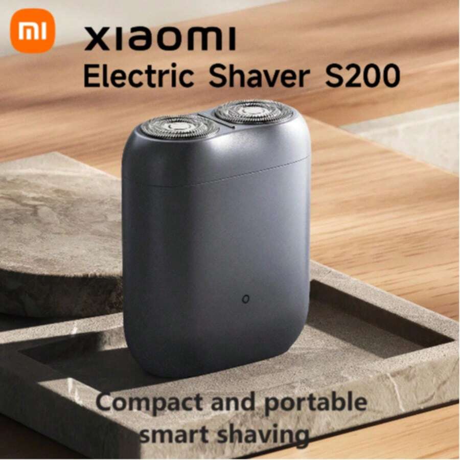 Xiaomi 电动剃须刀 S200，手掌大小，便携式智能剃须，双轨弧形刀网，可拆卸磁性剃须刀头，60 分钟超长电池续航时间 - 銀色 - 查看 1