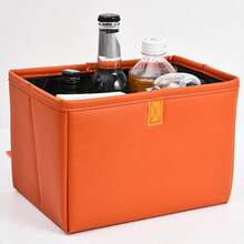 Cubo de basura plegable para coche con organizador interior de cuero para el asiento trasero, contenedor de basura portátil y solución de almacenamiento, organizador para el asiento trasero que ahorra espacio, caja interior multifunción para viajes, desplazamientos diarios y viajes familiares por carretera. Diseño plegable, fácil de limpiar, se adapta a los bolsillos de las puertas y la consola, mantiene recibos, pañuelos, toallitas y artículos pequeños organizados. - Multicolor - Ver 5