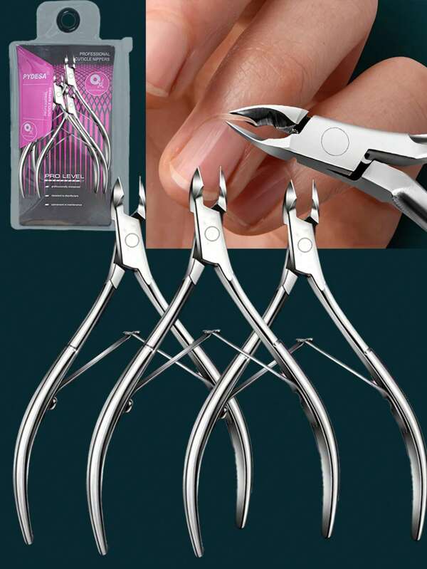 PYDESA 3/1 Stück G22 Professioneller Hühneraugenmesser Hornhautentferner Nagelhaut Nipper aus Edelstahl mit spitzer Klinge, Doppelfeder-Trimmer, Nagel Pflege Pediküre Schönheits-Spezial-Nagelknipser
