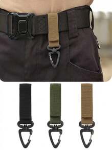 Men's Waist Accessories Outdoor Camping Belt Gear Clip Nylon Key Ring Holder Outdoor Hiking Hook Buckle Utility Hanger Compatible
