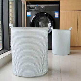 1pc Newly Upgraded Thickened Fabric, Waterproof Coating Can Fold Large Capacity Laundry Basket Laundry Basket, Clothes, Toys, Sundries Storage Basket, Bathroom, Bedroom Storage Basket, Laundry Basket.