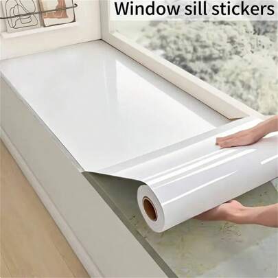1pc 10m/393.7inch Window Sill Board Self-Adhesive Stickers Borders, Contact Paper - Peel & Stick Wallpaper Balcony Shading Renovation, Bay Window Renovation, Window Frame Edging, Sunscreen Wall Stickers Perfect For Kitchens, Doors, Tables, And Stools, Window Sill Upgrade