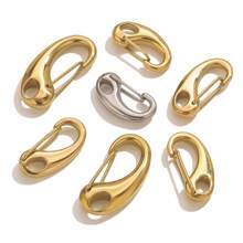 1pc Stainless Steel D-Shape Lobster Clasp DIY Necklace Bracelet Panty Chain Bag Chain Jewelry Making Materials