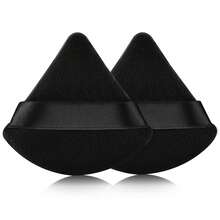 Makeup Sponge 2 Pcs EVAOUXIU Powder Puff Face Powder, Soft Plush Setting Powder Puff, Velour Cosmetic Foundation Blender Sponge Beauty Makeup Tools (Black) - po-2 粉紅色 - 查看 8