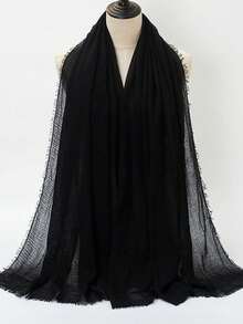 1 Box Women's Solid Color Chiffon Modal Hijab Headscarf, Casual Scarf, Viscose Headscarf, Hijab Accessories, Scarves For Women, Jersey Hijab Ribbons Decor, Multi-Colors Available, Versatile Head Wrap & Long Scarf, Can Be Used As Gifts (5 Hijabs + 2 Silk Scarf Clips) For Dress