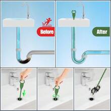 6 Pack 27 Inch Drain Snake Clog Remover Drain Hair Catcher Sink Snake Drain Cleaner Drain Auger Removal Tool For Shower Kitchen Sink Bathroom Tub Sewer