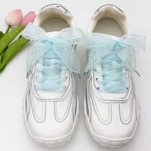 1 对 1.2 米扁平网眼鞋带，酷炫颜色编织鞋带，适用于帆布鞋/运动鞋，男女通用