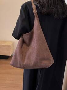 Set de 2 bolsos de tela vintage, con monedero. Bolso de hombro casual de gran capacidad, en color liso patchwork. Elegante y versátil para el uso diario y las compras