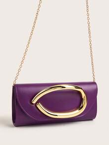 Retro einfarbige Clutch Tasche, vielseitige Handtasche, modische PU-Leder Tasche, geeignet für Frauen, kann für Hochzeiten, Partys, Bälle, Galas und andere Anlässe verwendet werden, stilvolle Damen Clutch Tasche - Violett - Übersicht 4