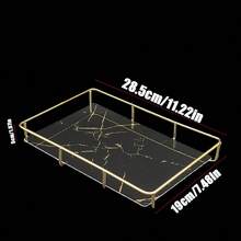 Metall Badezimmer Eitelkeit Kosmetikbox Lagerregal Rack Waschbecken Licht Luxus Stil Desktop Tablett