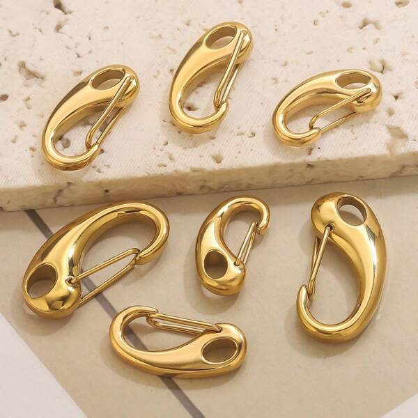 1 قطعة مشبك السمكة من الفولاذ المقاوم للصدأ بشكل حرف D لصناعة المجوهرات كسلسلة للحقائب وللكشكشة والأساور