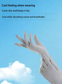 1pc New Lightweight, Multi-Color Optional Ice Silk Sun Protection Gloves, Elastic Women's Breathable Anti-UV Slippery Cooling Long Sleeve Outdoor Sunscreen Silk Gloves