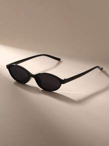 1 副女士塑料镜框猫眼椭圆性感时尚眼镜，适合露营、音乐节、音乐会，学院风，适合返校季方形 - 灰色 - 查看 5