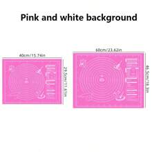 1 pièce Tapis de cuisson en silicone multicolore extra-large - Rouleau à pâtisserie antiadhésif avec marquages de mesure pour croûtes de tarte, pizza et biscuits, tapis de four et de plan de travail de cuisine