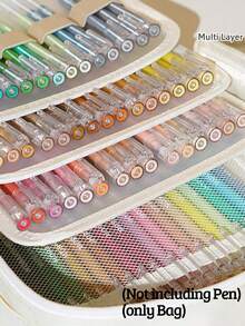 1个大容量透明铅笔盒，Languo多层隔层便携收纳袋，办公和日记爱好者的理想礼物，送给朋友和学生的最佳选择，2026年返校季绘画艺术办公用品必备，情人节收纳工具