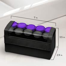 Travel Size Professional 1.25 "Compact Ceramic Hot Hair Rollers, 10 Piece Set, Anti-Static Technology, Ionic, Black