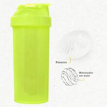 Shaker 700 Ml Whey + Spring + Strainer - Academia Treino - Neon Yellow - View 1