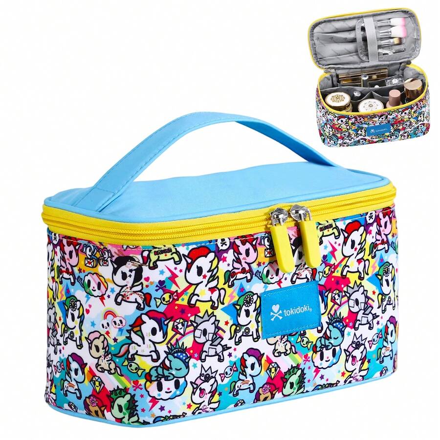 Official Licensed Tokidoki Travel Makeup Bags Toiletry Bags For Women Tokidoki Cosmetic Organizer Bag Large Capacity Travel Makeup Case Organizer - 藍色 - 查看 1