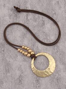 1 件时尚优雅金色不对称扭曲吊坠项链，适合送给男朋友、女朋友、家人、日常配饰的礼物 - 臘繩 - 查看 26