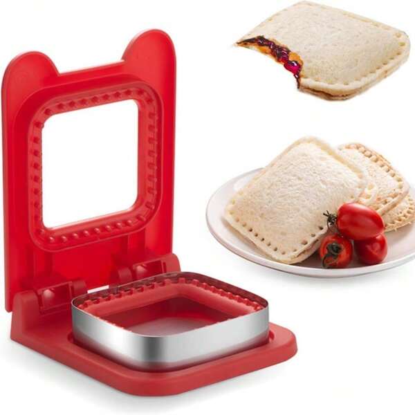 1 pièce Coupe-sandwich multifonction en acier inoxydable pour outils de cuisine maison et commercial, pour la cuisson, le pain et le façonnage des bords de la rôtie