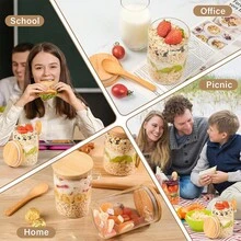 1pc Clear Plastic Tea Canister With Bamboo Spoon & Airtight Lid, Tea Caddy Coffee Tank, Moisture-Proof Sealed Container For Kitchen Storage And Organization, Food Storage Jar For Sugar, Spice, Flour, Sugar, Nuts, Cereal, Bath Salts & More, Kitchen Gadgets - Multicolor - View 10