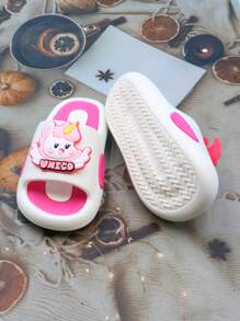 Kids Fashion Slippers, Soft Bottom Non-Slip Cute Cartoon Unicorn Design Children Sandals, Big Kids Indoor/Outdoor Wear Slides