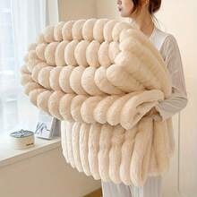 AYD Ultra-Soft Faux Rabbit Fur & Sherpa Throw Blanket - Double-Sided 380GSM Weighted, Hypoallergenic, Machine Washable For Bedroom, Living Room & Camping - Includes Gift Box, All-Season Cozy Home Decor For Adults/Women/Men, Allseason Throw | Contemporary Style | Microfiber Blanket, Fleece Blanket - 灰色 - 查看 2