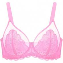 HSIA Minimizer Bras Women Large Bust Full Coverage Lace Plus Size Bra - Scales - Medium Pink - View 4