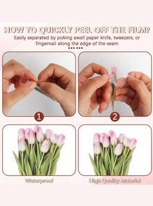 40 Pcs/PackPet Stickers For Scrapbooking Kit Beautiful Tulip Flower Aesthetic Paper Diary Planner Junk Bullet Journaling Decorative Supplies